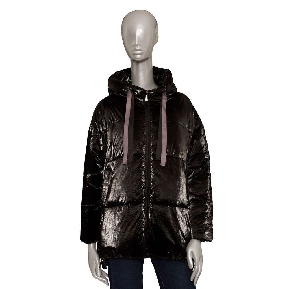 "Black Polyester Women Jacket" - GlamHub Luxury and Icon Brand Clothing