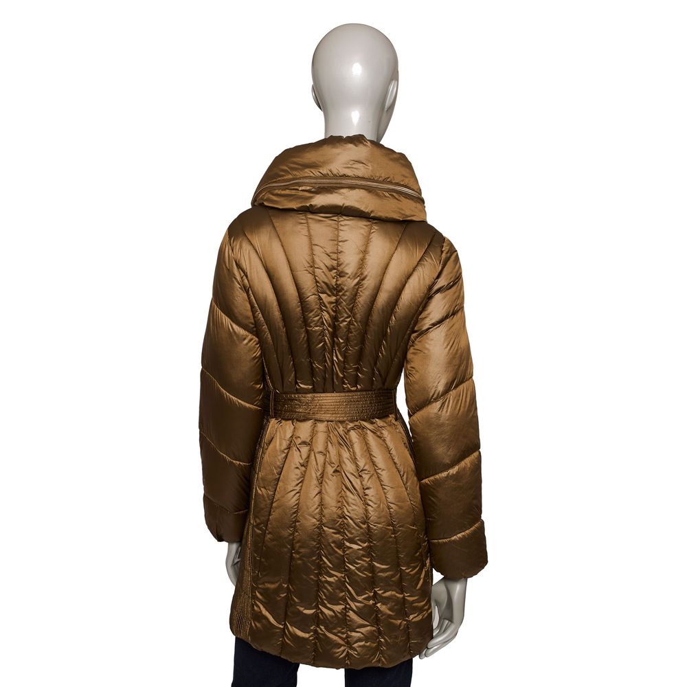 Brown Polyester Women Jacket - GlamHub Luxury and Icon Brand Clothing