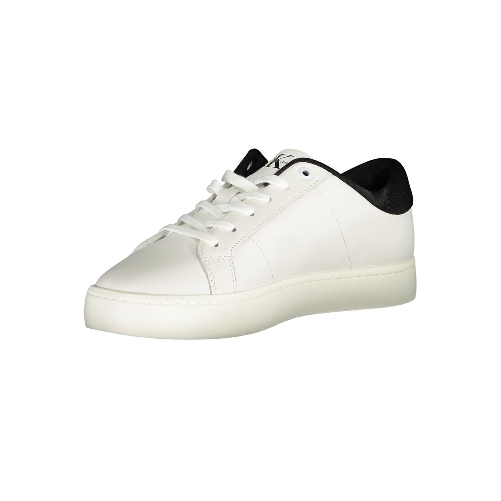 White Polyester Sneaker - GlamHub Luxury and Icon Brand Clothing