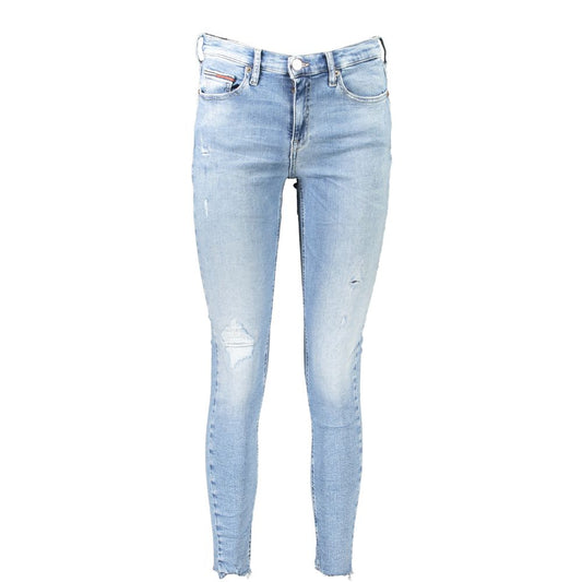 Light Blue Cotton Jeans & Pant - GLAMHUB BOUTIQUE 