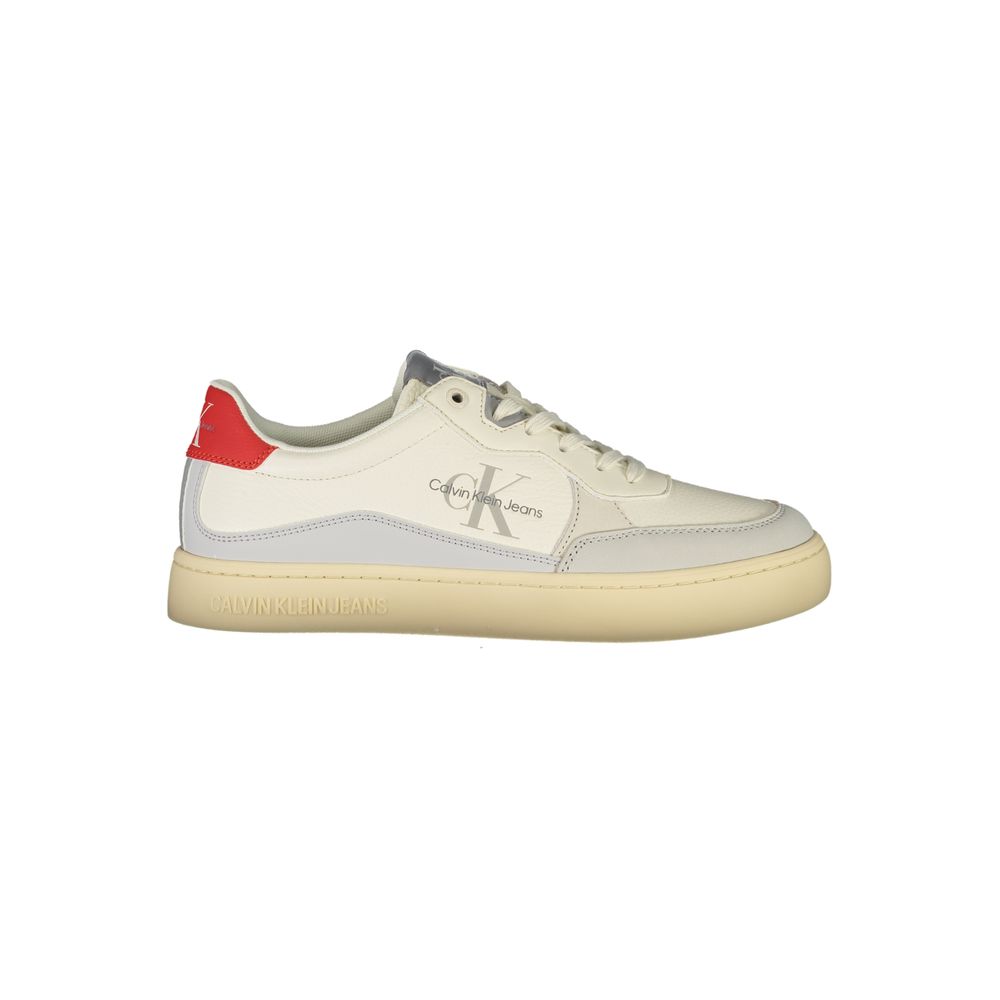 White Polyester Sneaker - GlamHub Luxury and Icon Brand Clothing