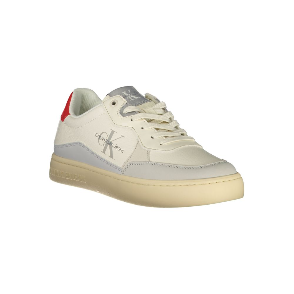 White Polyester Sneaker - GlamHub Luxury and Icon Brand Clothing