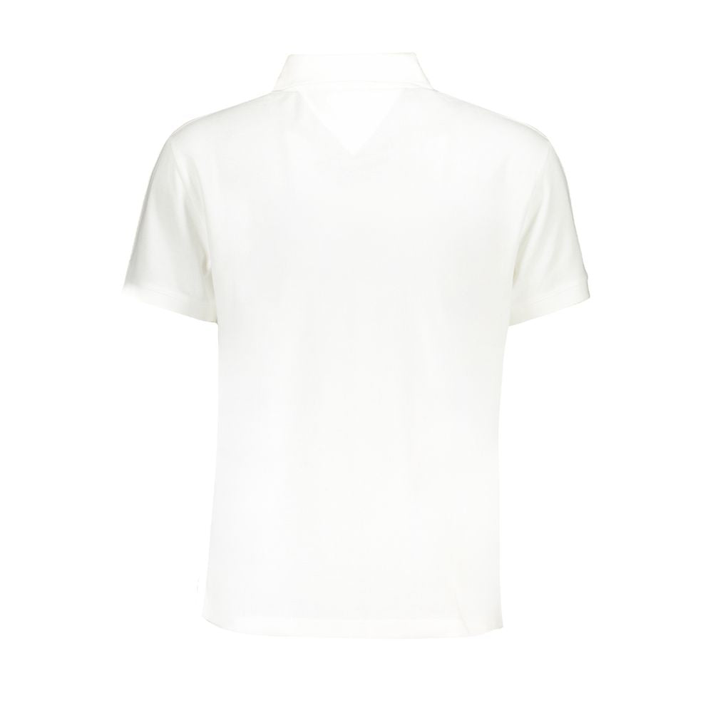 White Cotton Polo Shirt - GLAMHUB BOUTIQUE 