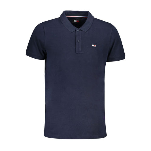 Blue Cotton Polo Shirt - GLAMHUB BOUTIQUE 