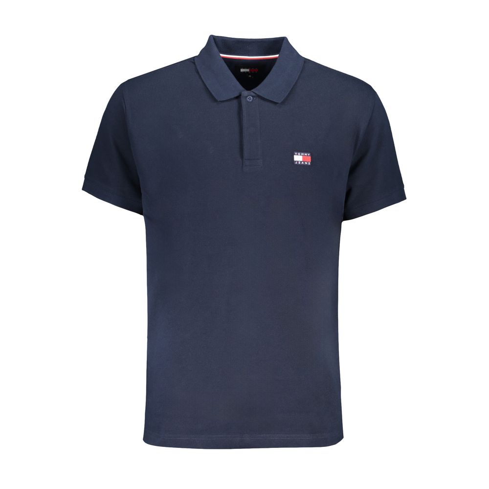 Blue Cotton Polo Shirt - GLAMHUB BOUTIQUE 