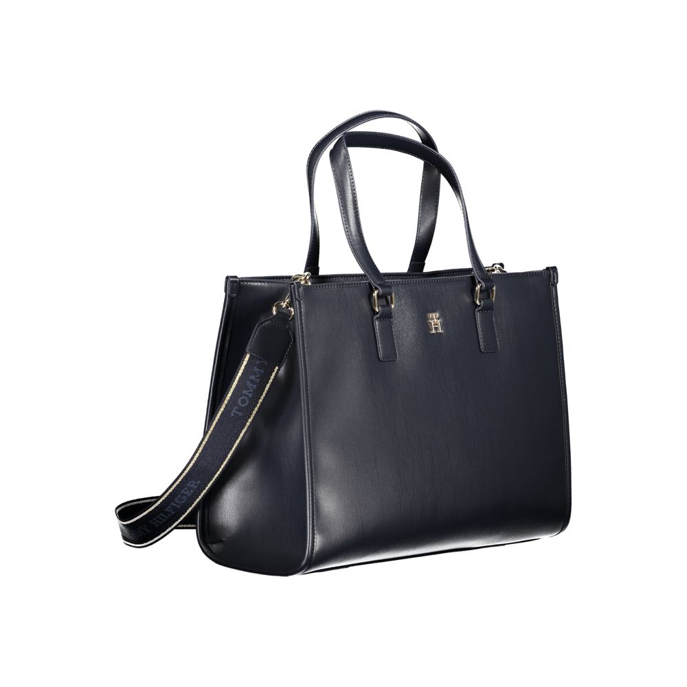 Blue Polyethylene Handbag - GLAMHUB BOUTIQUE 