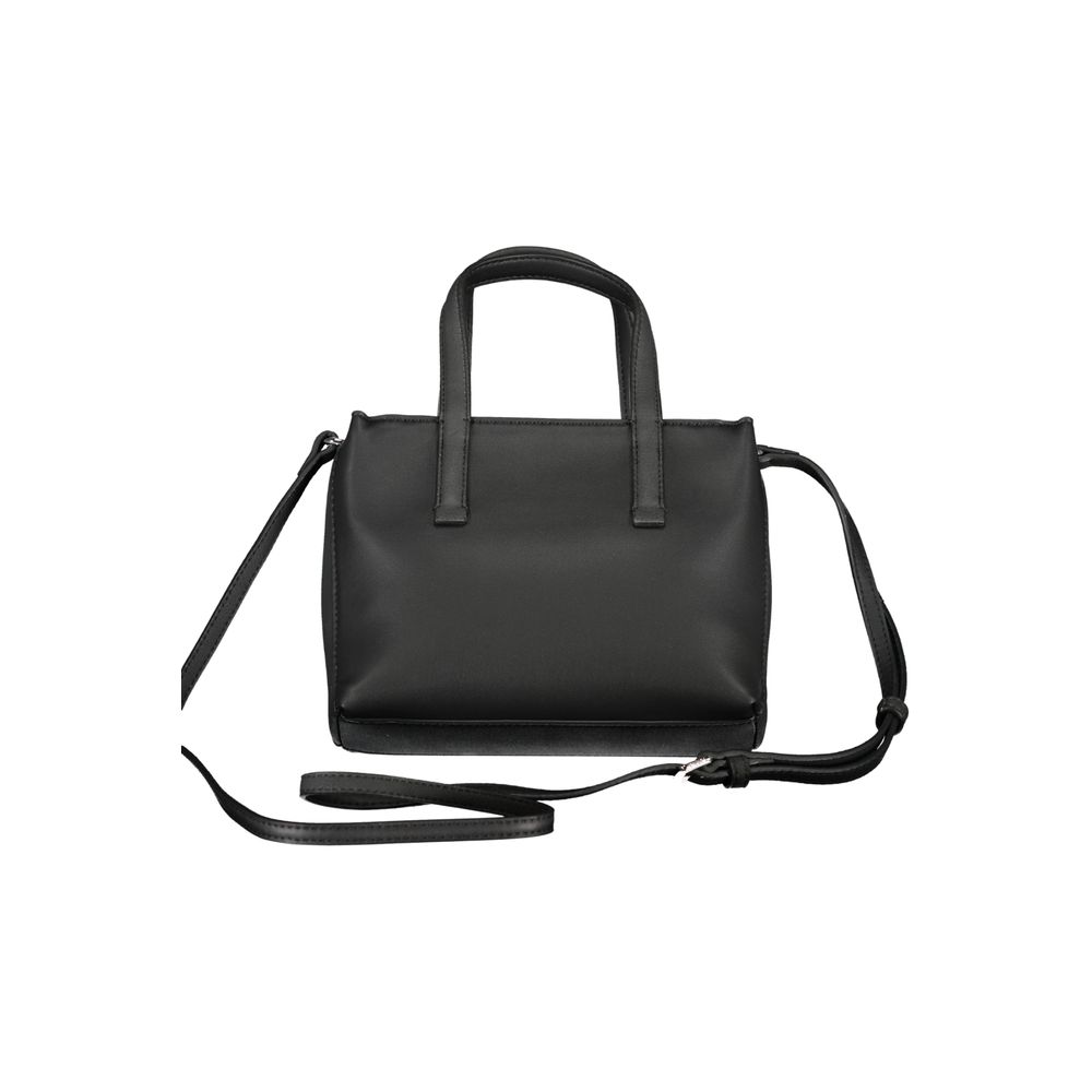 Black Polyester Handbag - GLAMHUB BOUTIQUE 