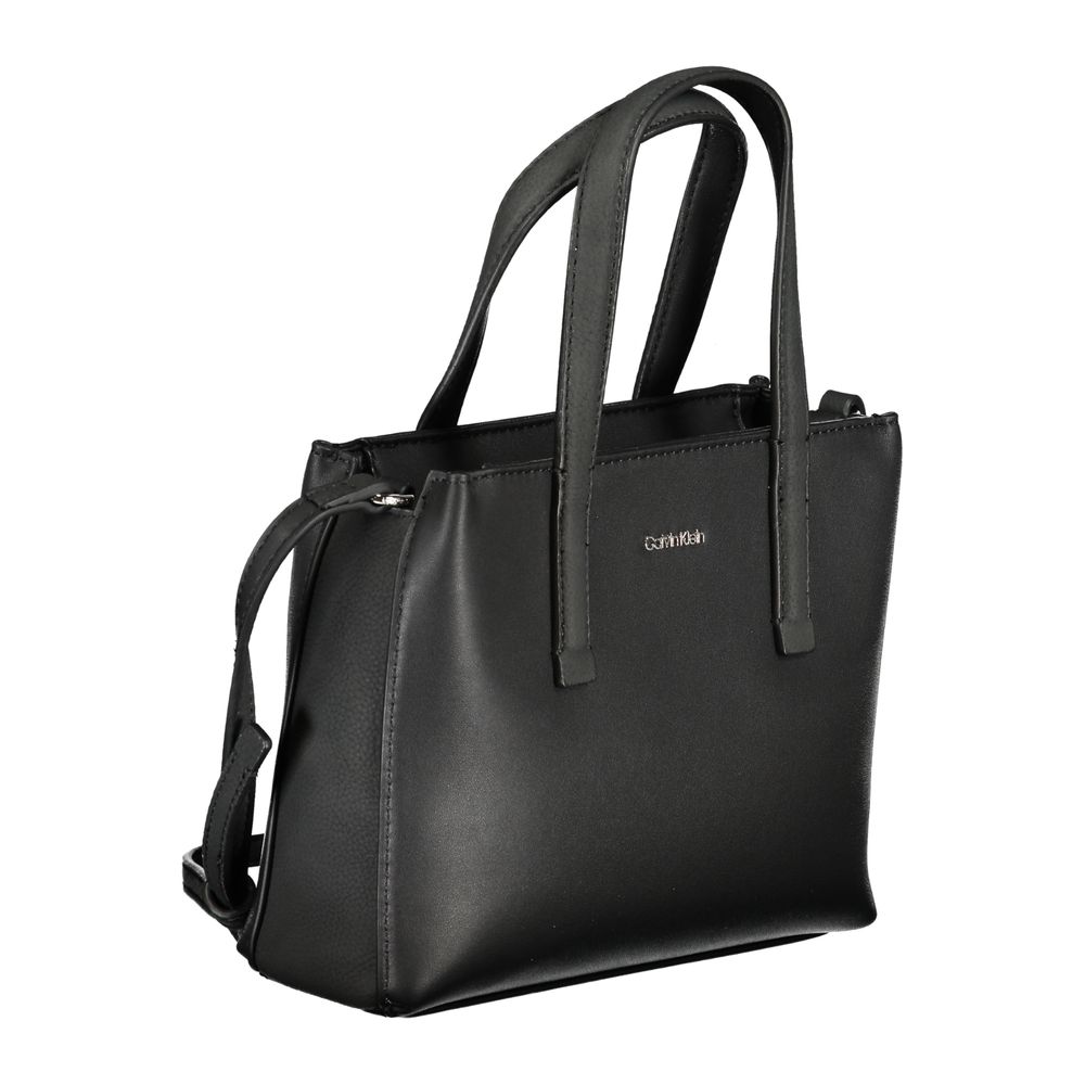 Black Polyester Handbag - GLAMHUB BOUTIQUE 