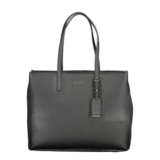 Black Polyester Handbag - GLAMHUB BOUTIQUE 