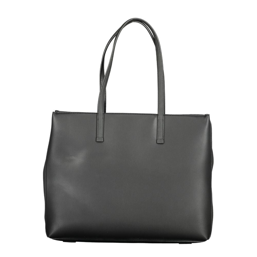 Black Polyester Handbag - GLAMHUB BOUTIQUE 