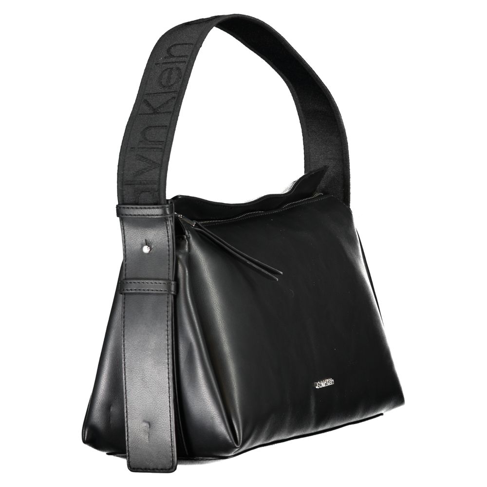 Black Polyester Handbag - GLAMHUB BOUTIQUE 