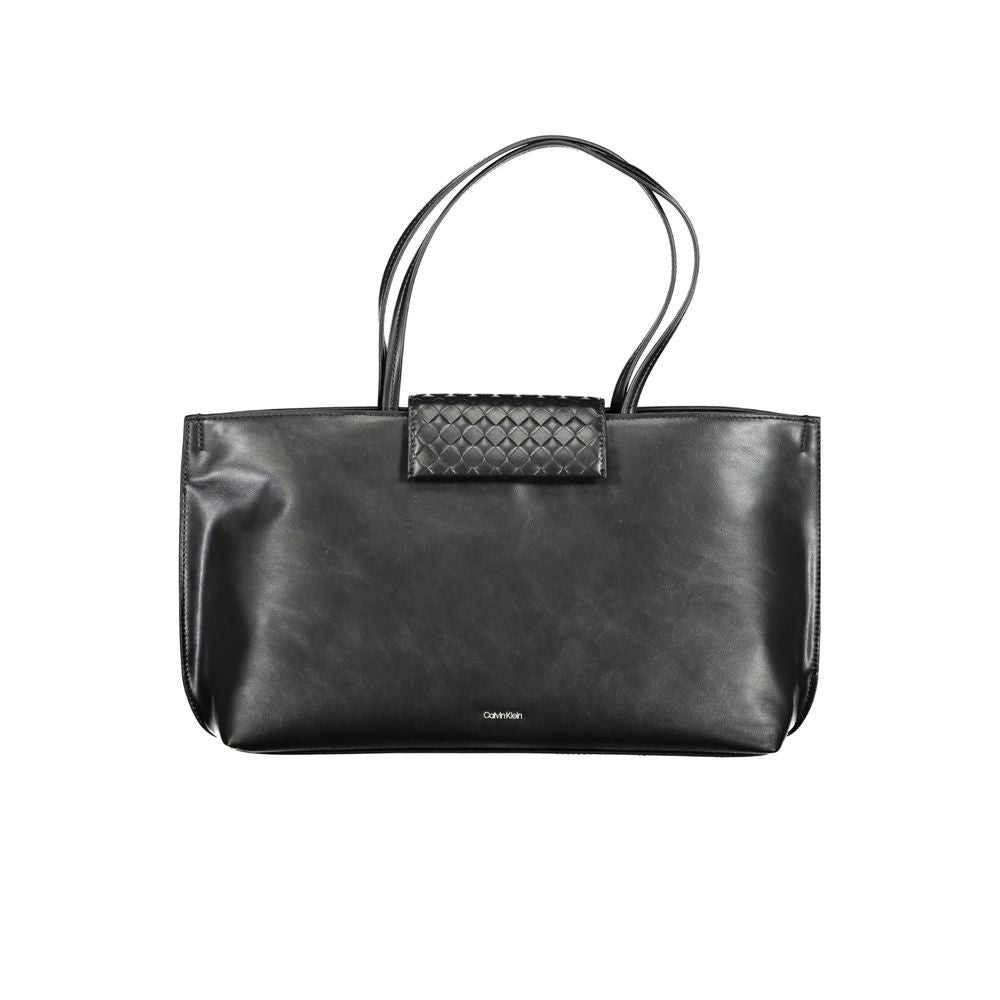 Black Polyester Handbag - GLAMHUB BOUTIQUE 