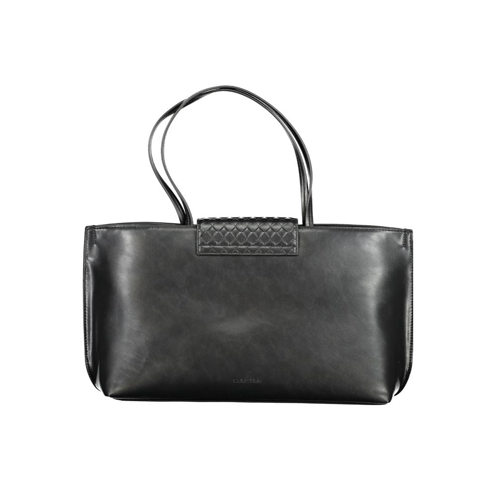 Black Polyester Handbag - GLAMHUB BOUTIQUE 