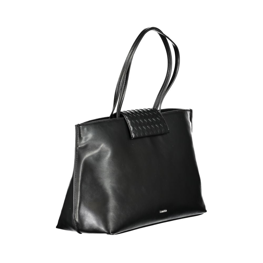 Black Polyester Handbag - GLAMHUB BOUTIQUE 