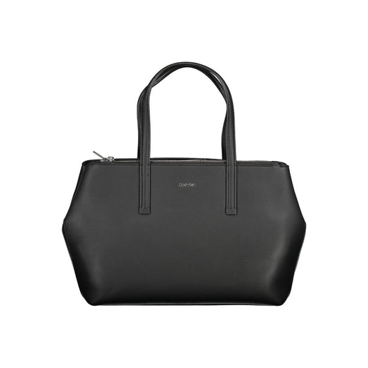 Black Polyester Handbag - GLAMHUB BOUTIQUE 