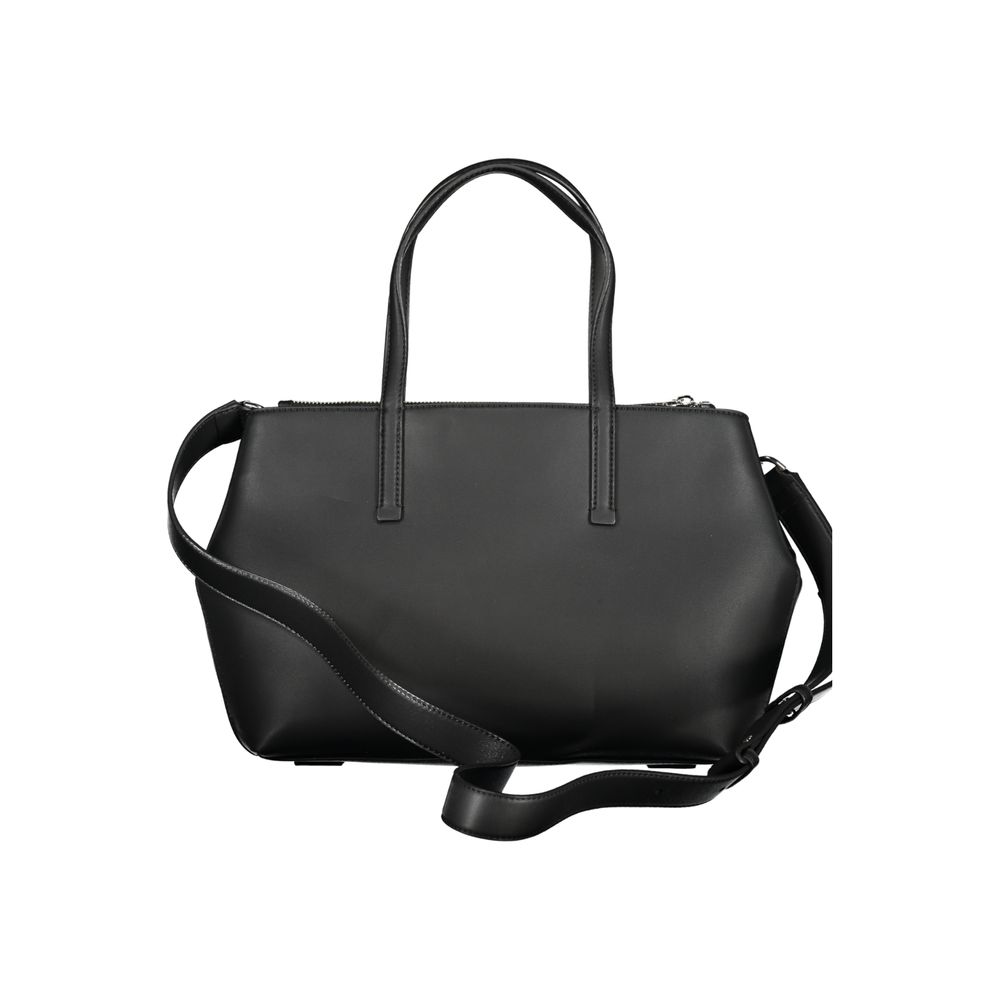 Black Polyester Handbag - GLAMHUB BOUTIQUE 