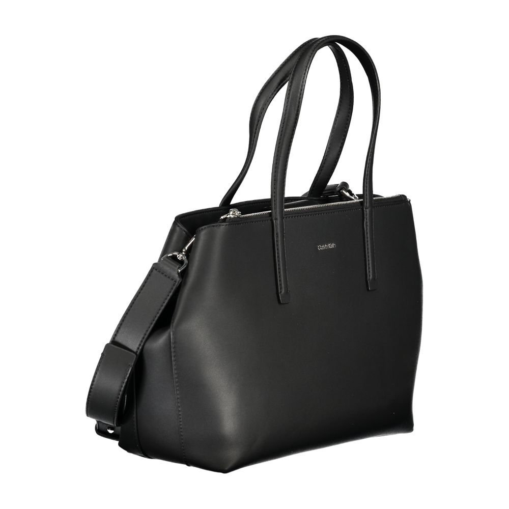 Black Polyester Handbag - GLAMHUB BOUTIQUE 