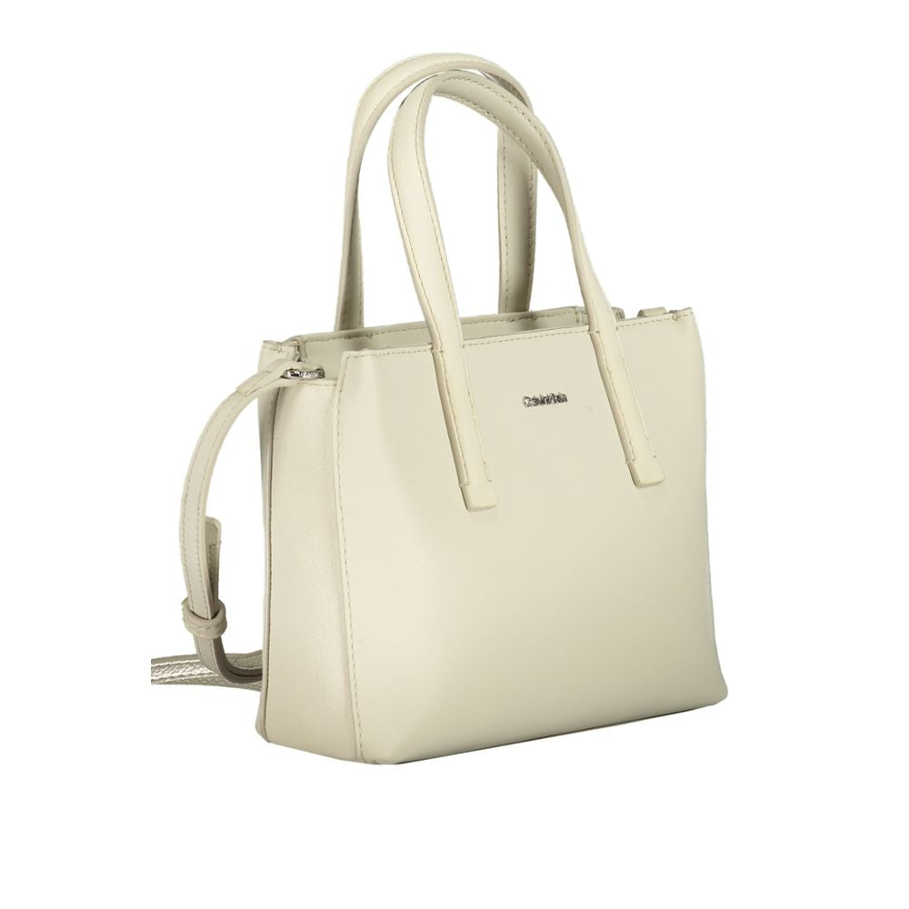 Beige Polyester Handbag - GLAMHUB BOUTIQUE 