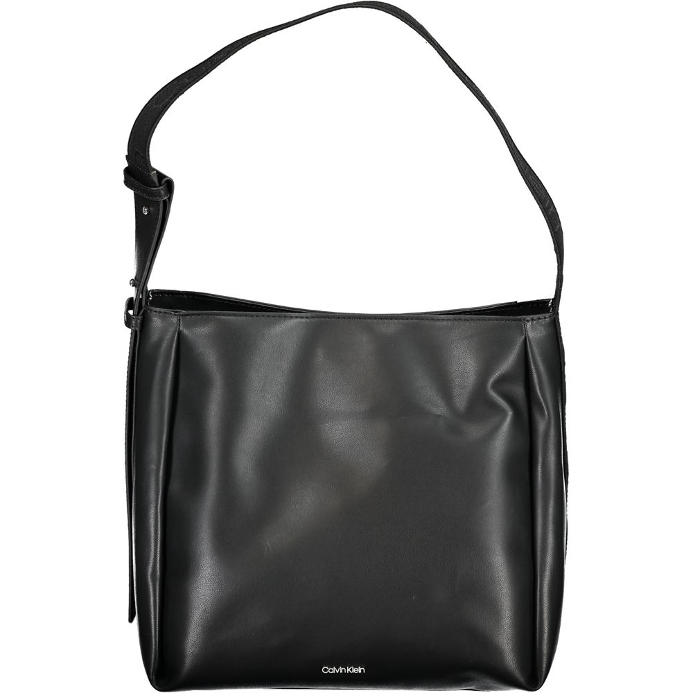 Black Polyester Handbag - GLAMHUB BOUTIQUE 