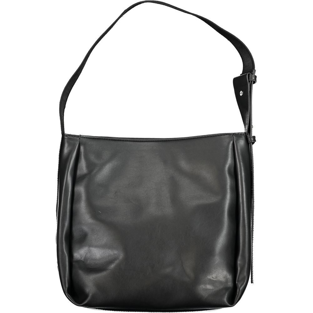 Black Polyester Handbag - GLAMHUB BOUTIQUE 