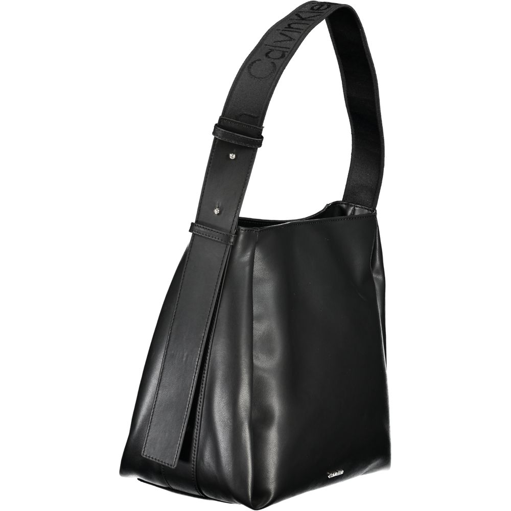 Black Polyester Handbag - GLAMHUB BOUTIQUE 