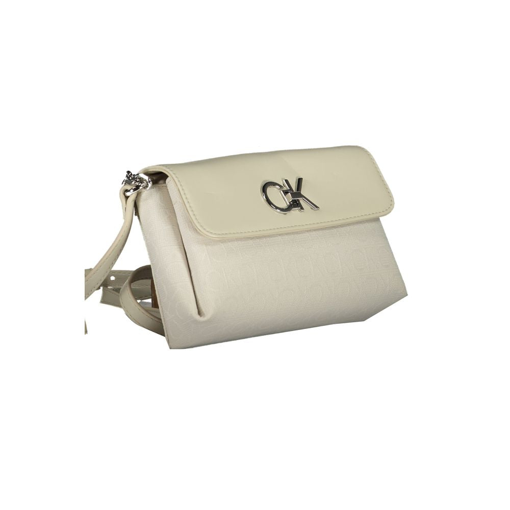 Beige Polyester Handbag - GLAMHUB BOUTIQUE 