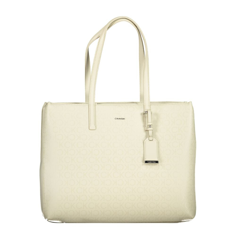 Beige Polyester Handbag - GLAMHUB BOUTIQUE 