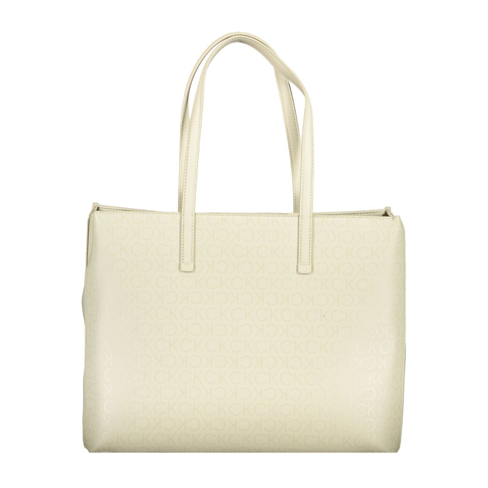 Beige Polyester Handbag - GLAMHUB BOUTIQUE 