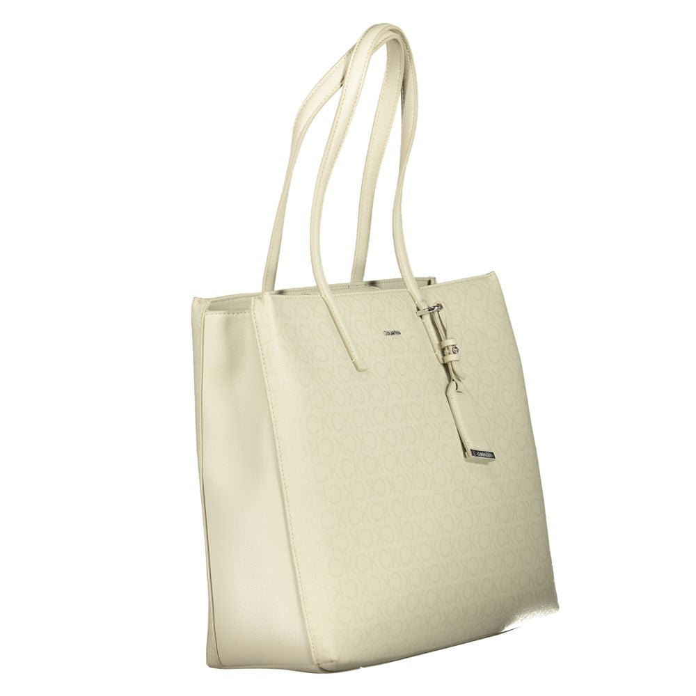 Beige Polyester Handbag - GLAMHUB BOUTIQUE 