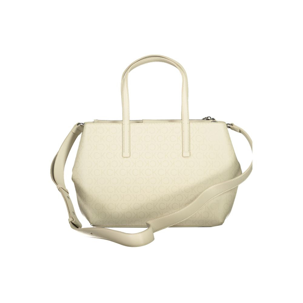 Beige Polyester Handbag - GLAMHUB BOUTIQUE 