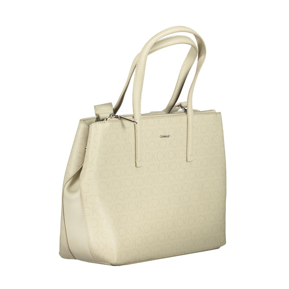 Beige Polyester Handbag - GLAMHUB BOUTIQUE 