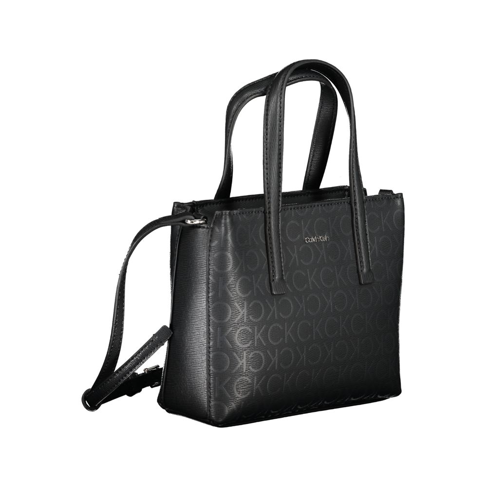 Black Polyester Handbag - GLAMHUB BOUTIQUE 