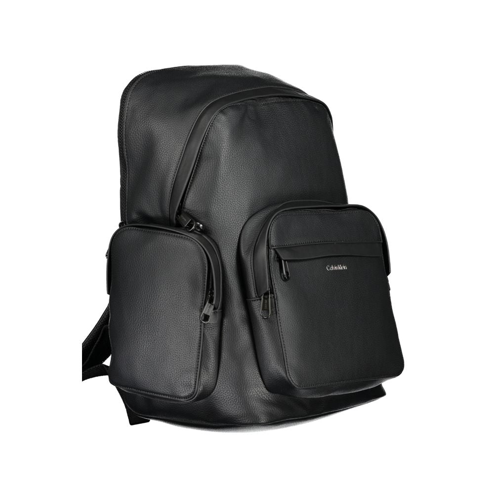 Black Polyester Backpack - GLAMHUB BOUTIQUE 