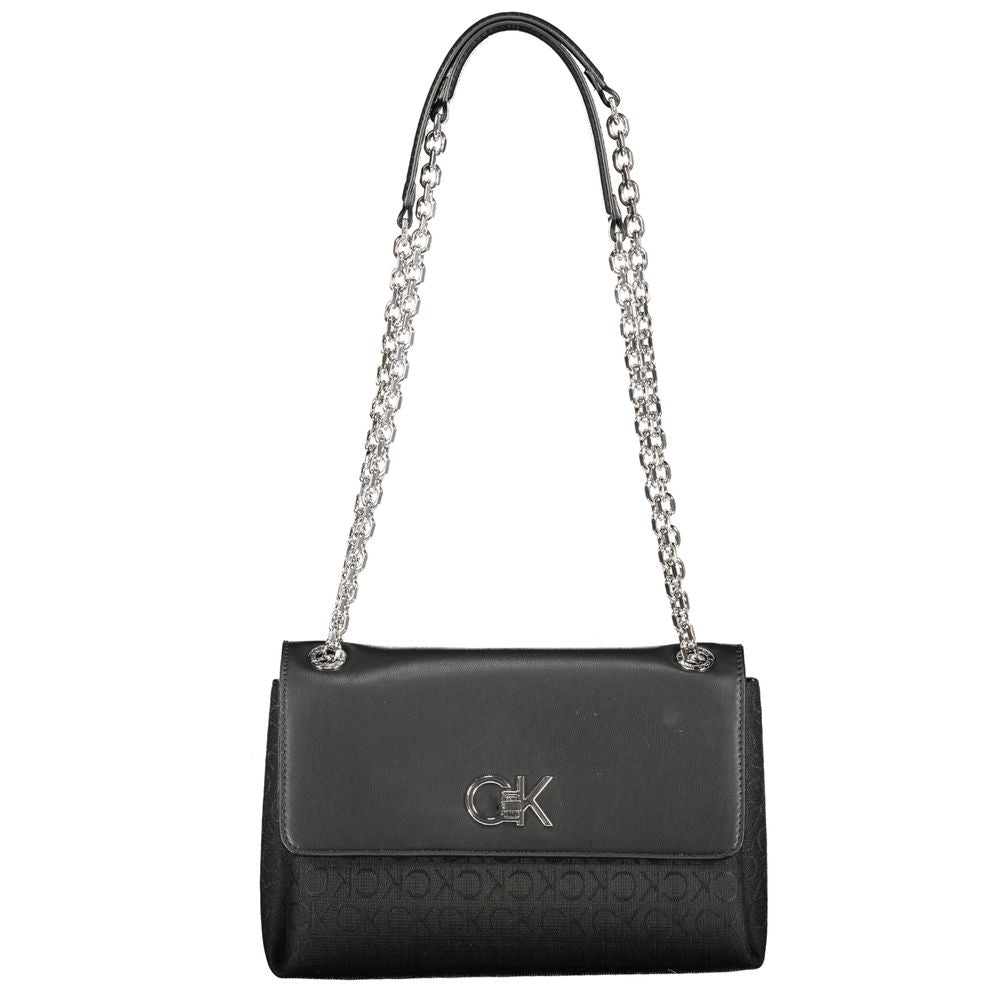 Black Polyester Handbag - GLAMHUB BOUTIQUE 