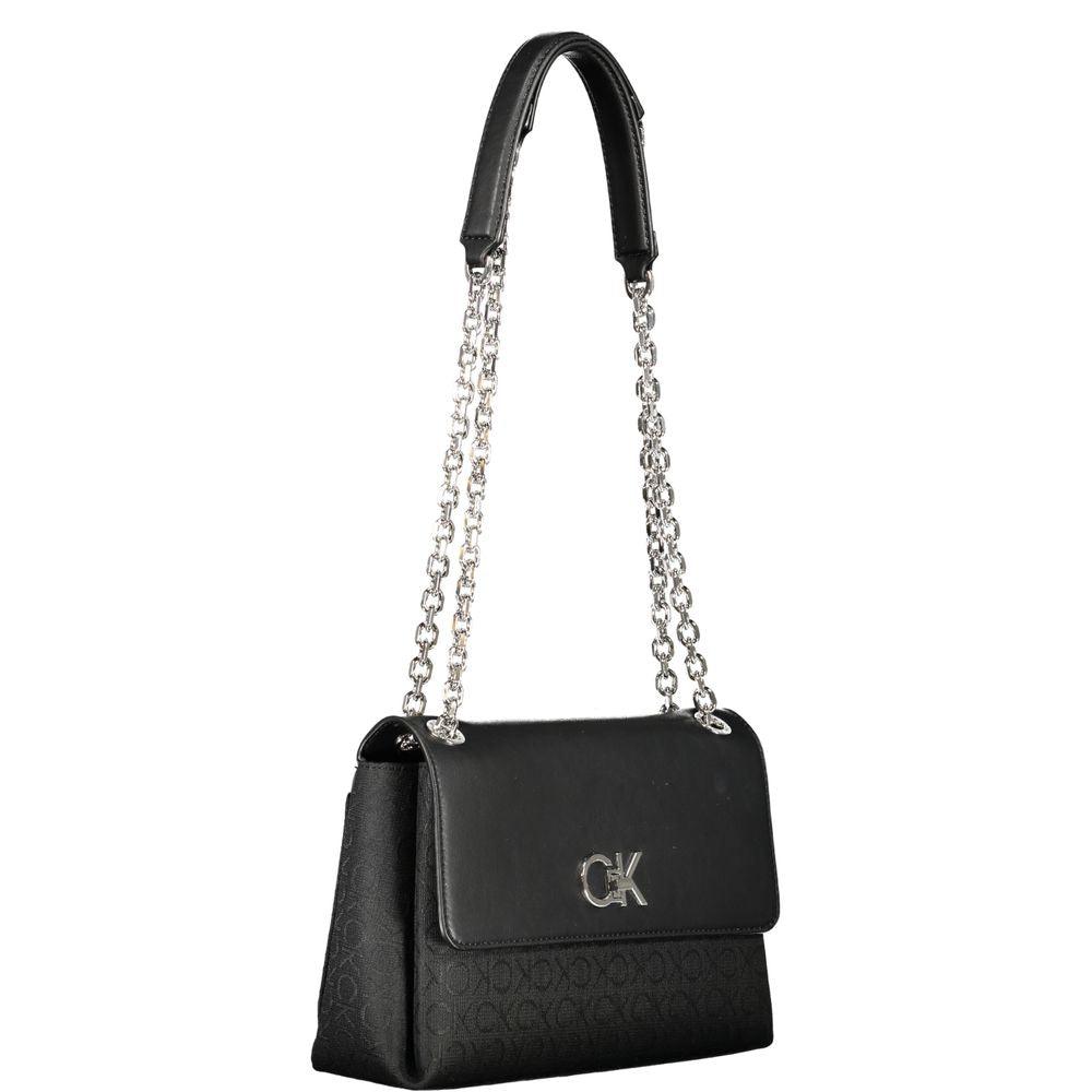 Black Polyester Handbag - GLAMHUB BOUTIQUE 