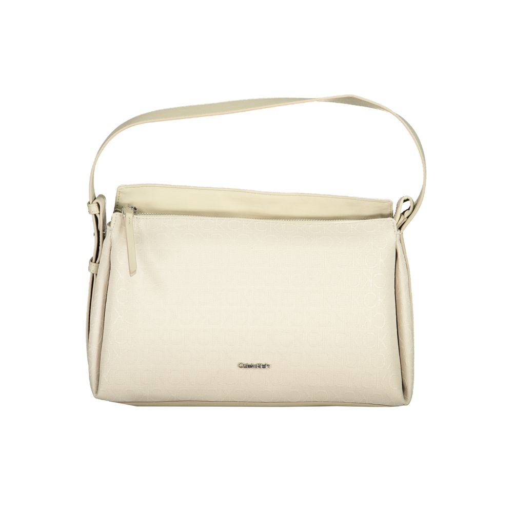 Beige Polyester Handbag - GLAMHUB BOUTIQUE 