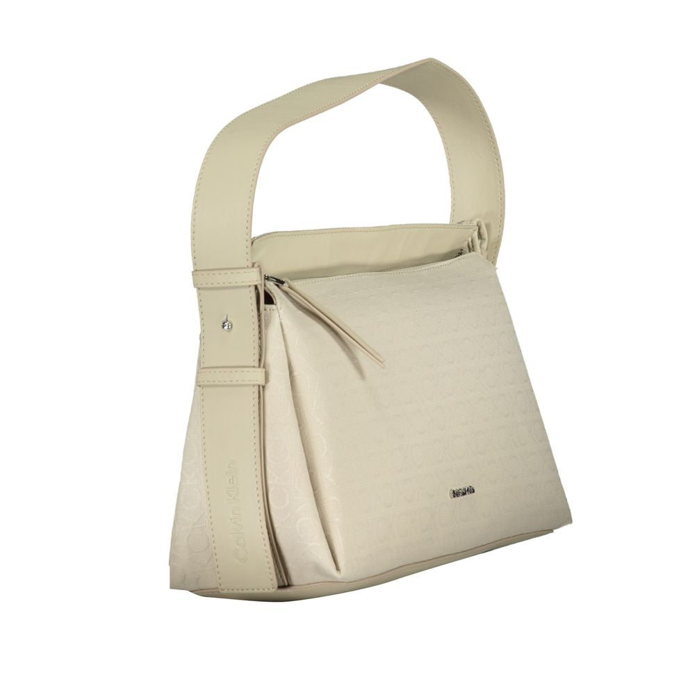 Beige Polyester Handbag - GLAMHUB BOUTIQUE 