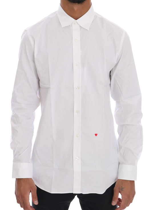 Elegant White Slim-Fit Cotton Shirt - GLAMHUB BOUTIQUE 