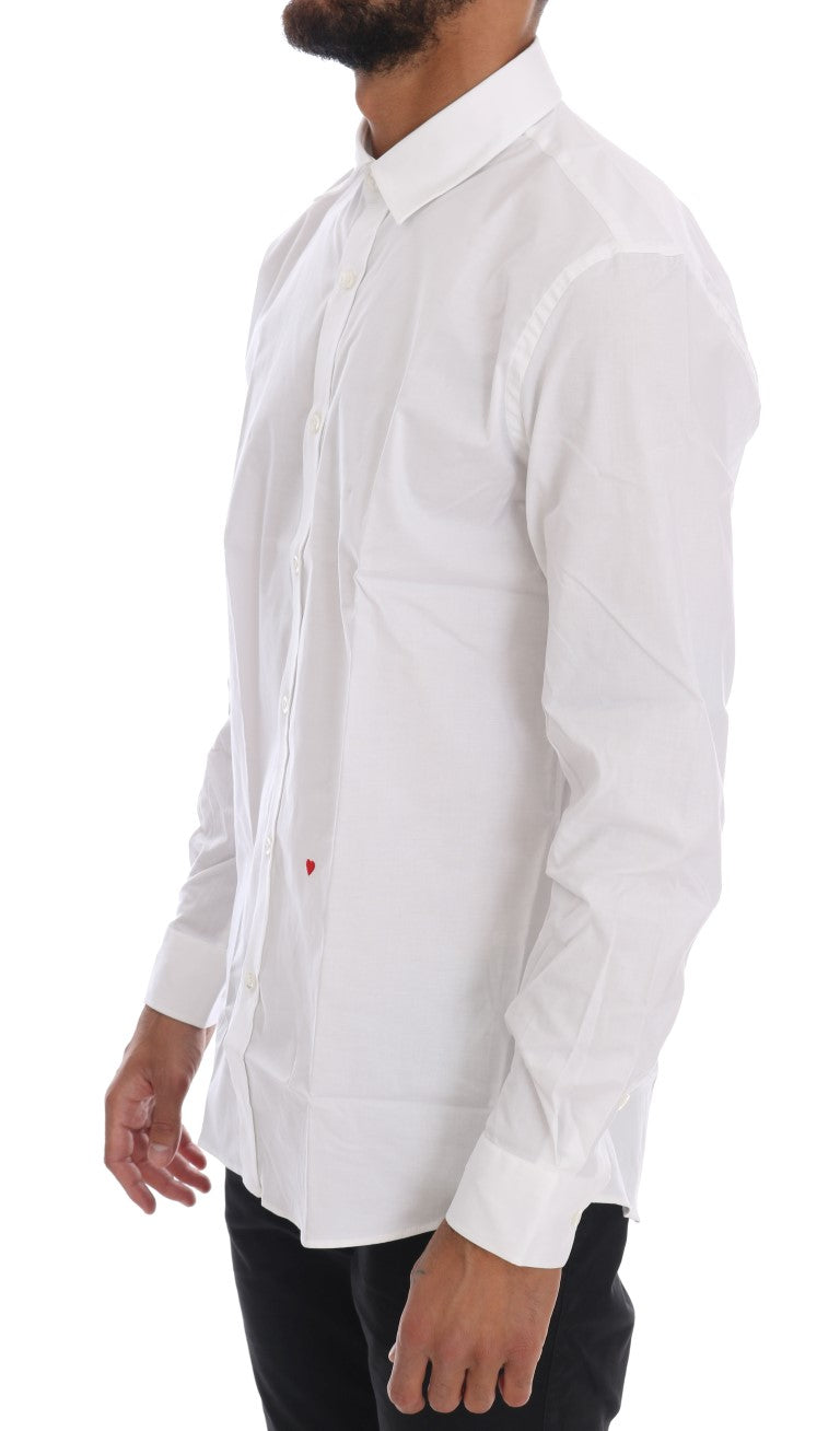 Elegant White Slim-Fit Cotton Shirt - GLAMHUB BOUTIQUE 