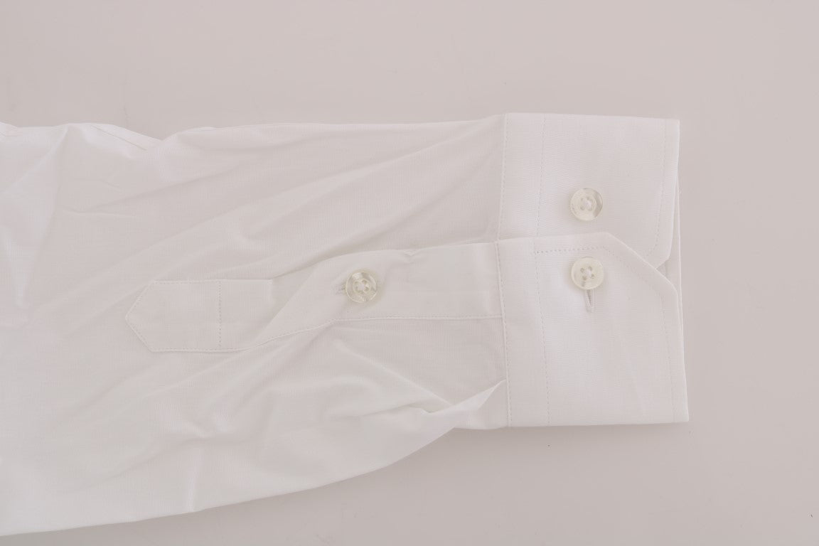 Elegant White Slim-Fit Cotton Shirt - GLAMHUB BOUTIQUE 