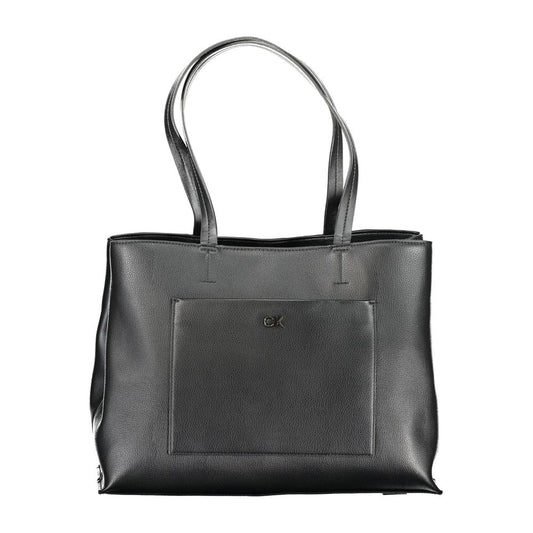 Black Polyester Handbag - GLAMHUB BOUTIQUE 