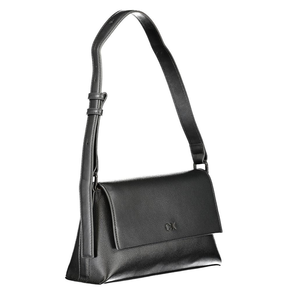 Black Polyester Handbag - GLAMHUB BOUTIQUE 