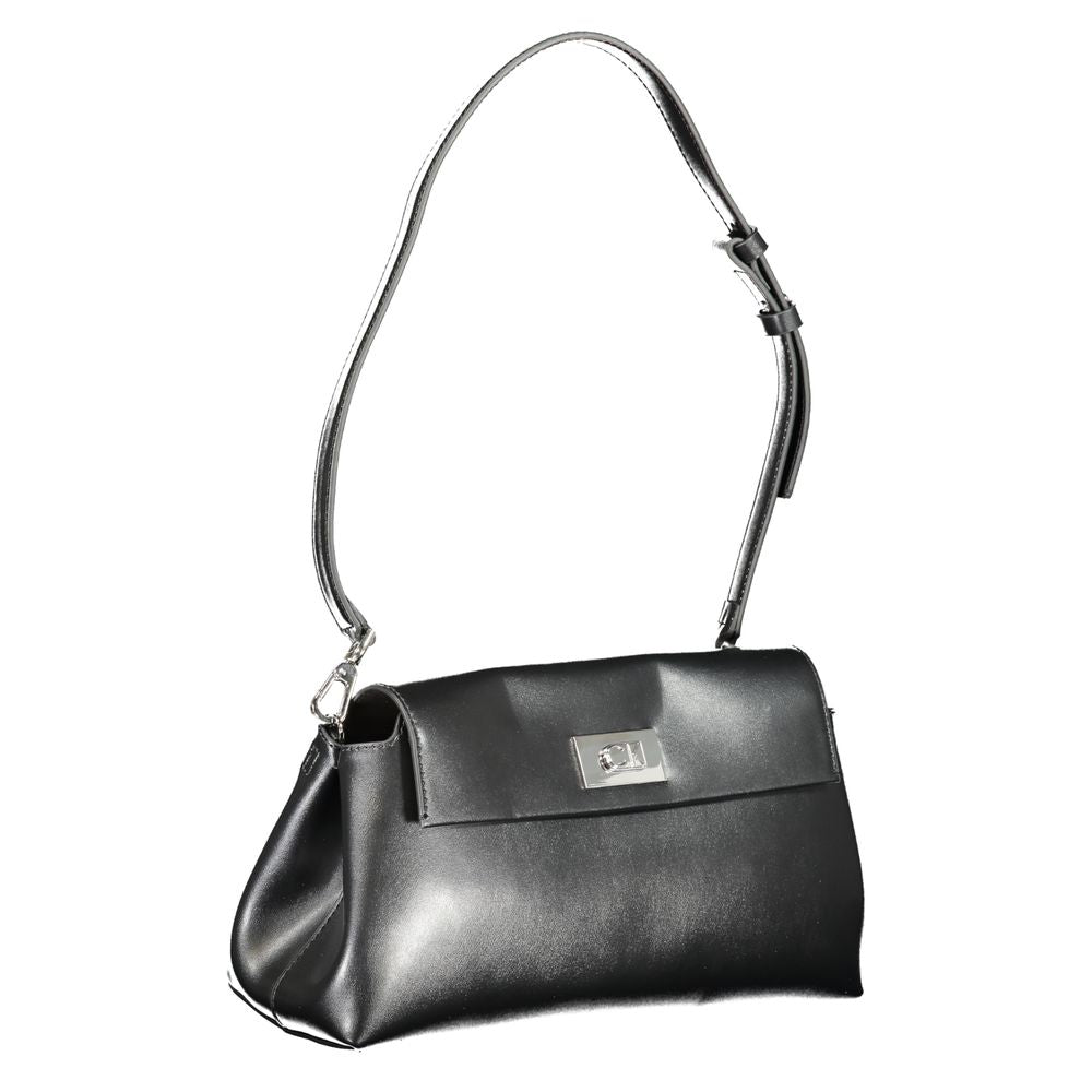 Black Polyester Handbag - GLAMHUB BOUTIQUE 