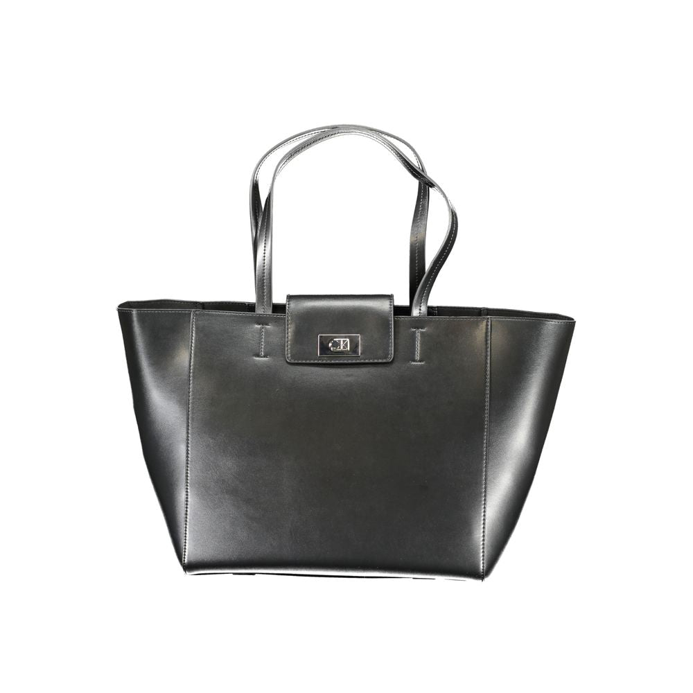 Black Polyester Handbag - GLAMHUB BOUTIQUE 