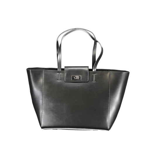 Black Polyester Handbag - GLAMHUB BOUTIQUE 