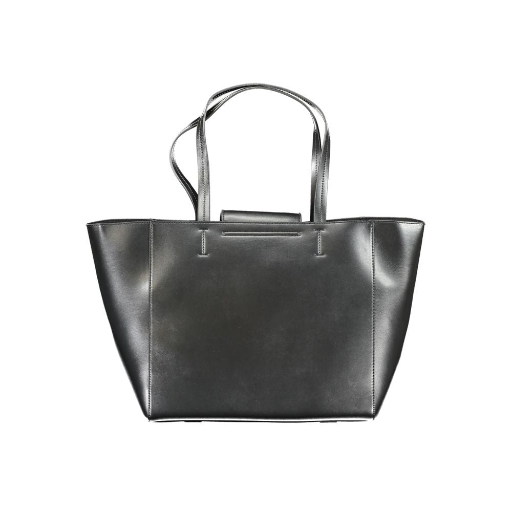 Black Polyester Handbag - GLAMHUB BOUTIQUE 