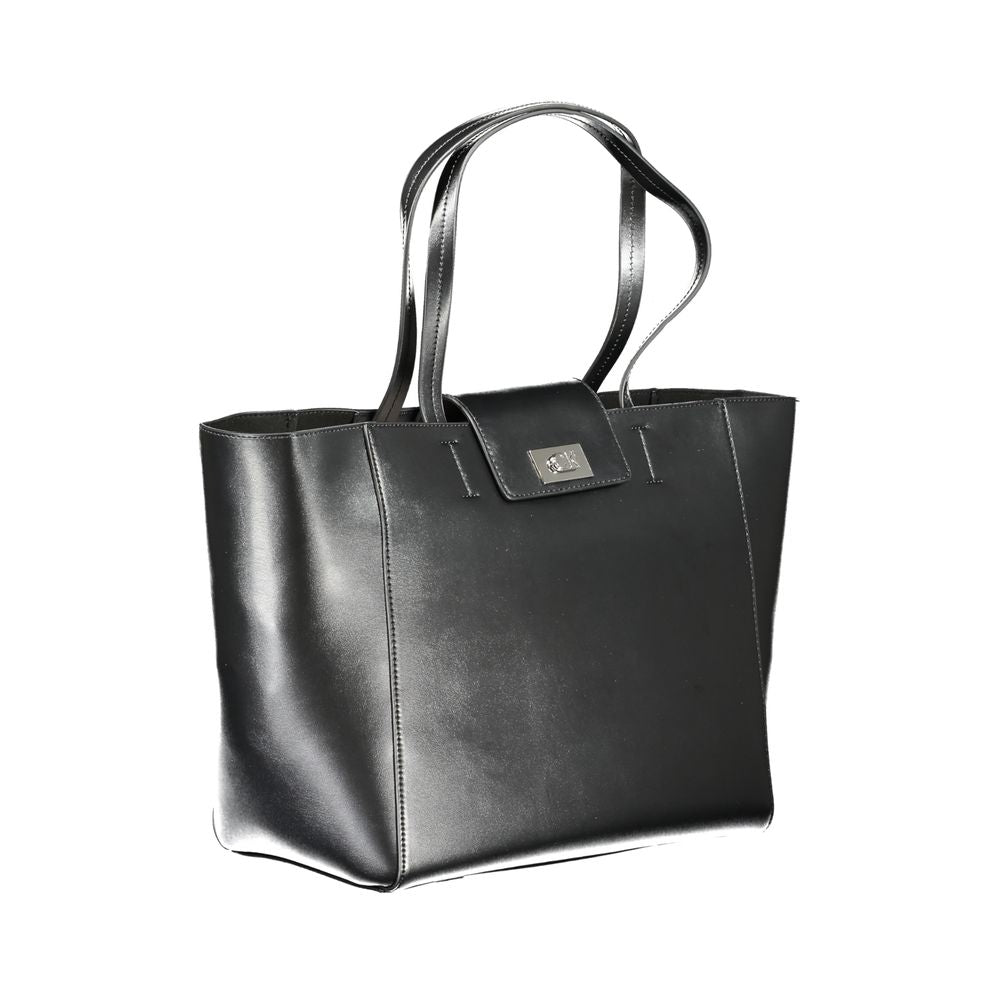 Black Polyester Handbag - GLAMHUB BOUTIQUE 