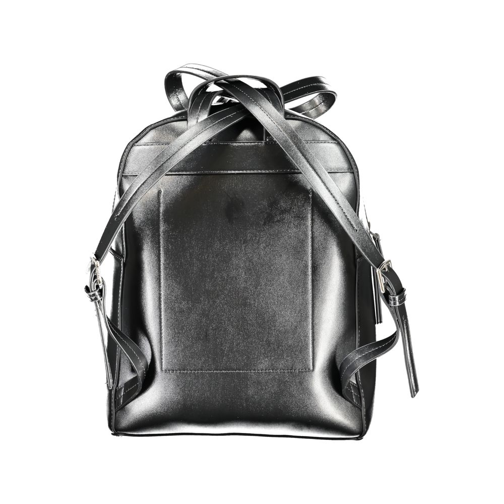 Black Polyester Backpack - GLAMHUB BOUTIQUE 