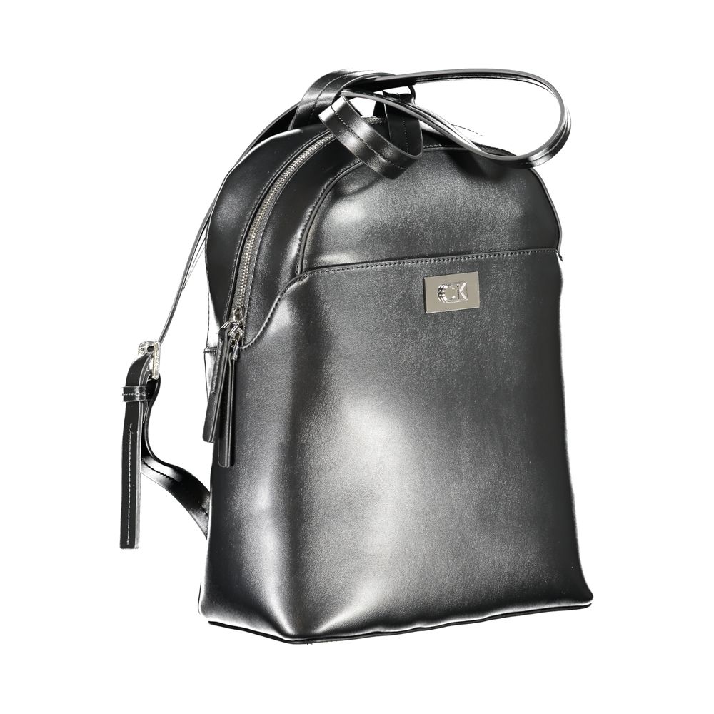 Black Polyester Backpack - GLAMHUB BOUTIQUE 