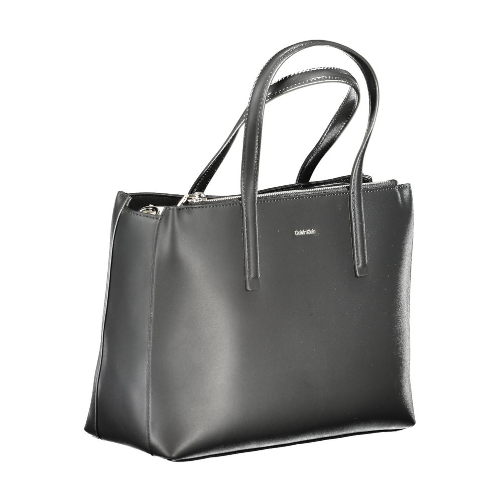 Black Polyester Handbag - GLAMHUB BOUTIQUE 